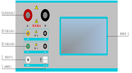 电压互感器分析仪的前面布局示意图