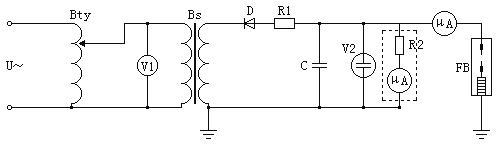 电导电流试验第一种接线图