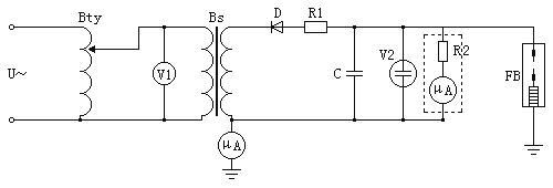 电导电流试验第二种接线图