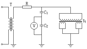 电压互感器一次绕组工频耐压试验接线图