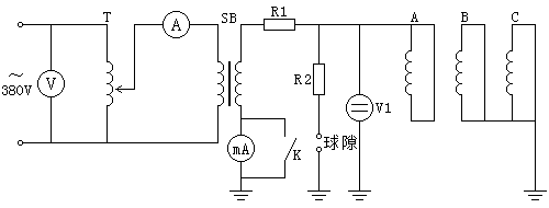 电动机交流耐压试验原理接线图