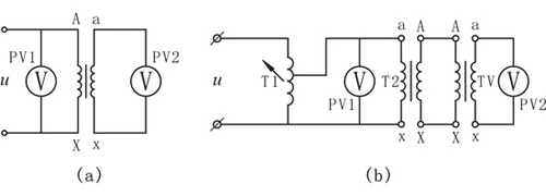 用双电压表法测量变比的原理图