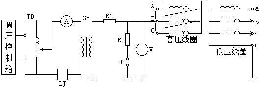 变压器交流耐压试验接线原理图
