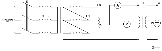 变压器感应耐压试验原理接线图