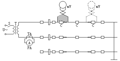 变电所测量接头电阻的试验接线图
