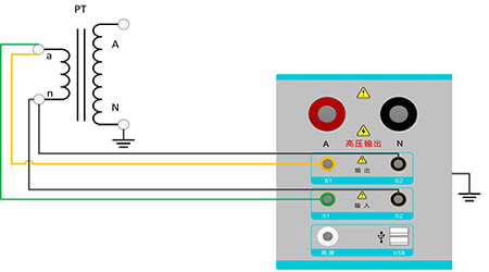 电压互感器分析仪测试二次绕组的直流电阻、励磁特性和角差比差接线图