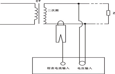 互感器二次压降及负荷测试仪的单相CT负荷测试接线图