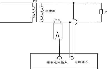 互感器二次压降及负荷测试仪的单相PT负荷测试接线图