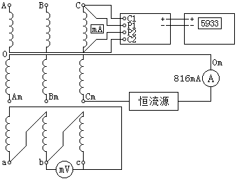 消磁法测量高压绕组电阻接线图