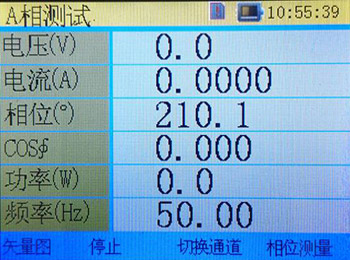 三相相位伏安表A相测试