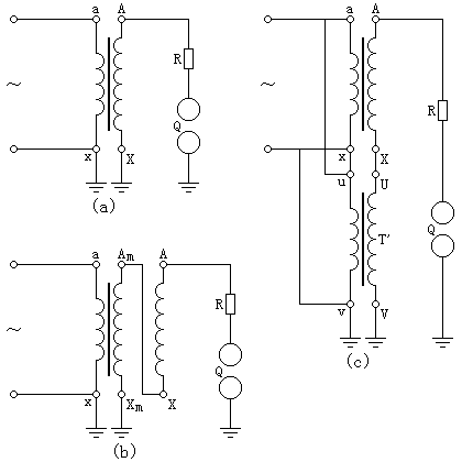 单相变压器的感应耐压试验原理图