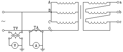 三相变压器零序阻抗试验原理接线图