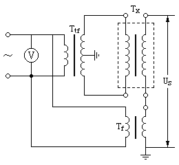 单相变压器加辅助变压器的试验接线图
