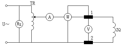 测量交流阻抗和功率损耗的试验接线图